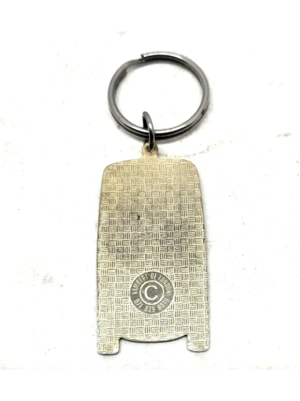 London Bus Keychain Oxford Circus Route 15 Souvenir Red & Gold Enamel Metal Key
